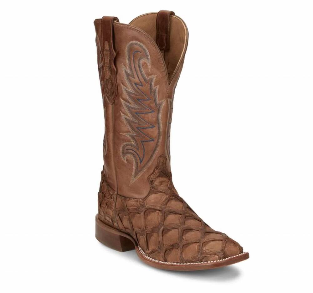 NEW TONY LAMA women's everett 13" pirarucu boots in chocolate